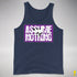 Assume Nothing Lesbian Labrys Pride Flag Premium Tank Top - Navy