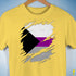 Demisexual Pride Flag Ripped Reveal Premium Unisex T-Shirt - Yellow