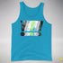 Agender Pride Grunge Exclamation Points Premium Tank Top - Neon Blue