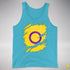 Intersex Pride Flag Ripped Reveal Premium Tank Top - Aqua Triblend