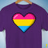 Pansexual Pride 8-Bit Pixel Heart Premium Unisex T-Shirt - Purple