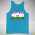 Genderqueer Pride Pirate Flag Premium Tank Top - Neon Blue