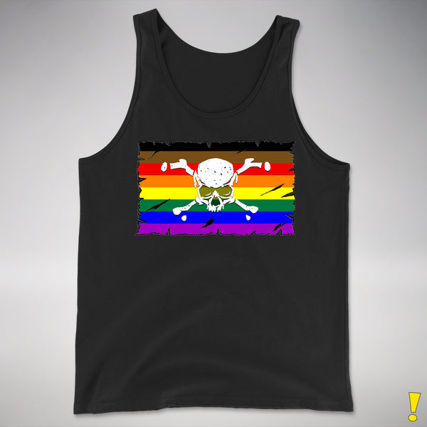 Philly LGBTQ Pride Pirate Flag Premium Tank Top - Black