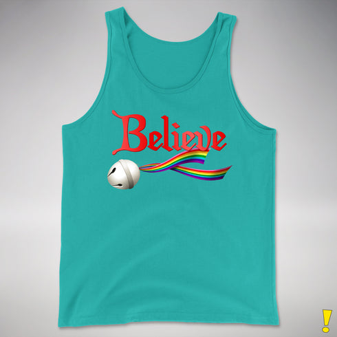 Believe LGBTQ Gilbert Baker Pride Jingle Bell Premium Tank Top - Teal