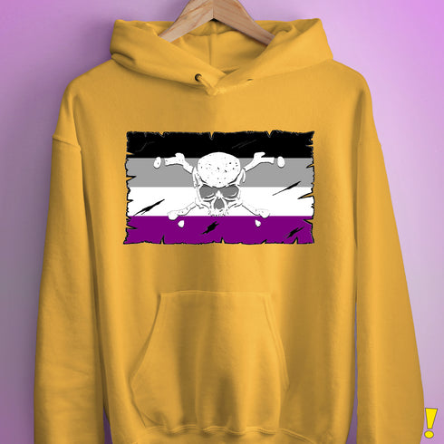 Asexual Pride Pirate Flag Hoodie - Mustard