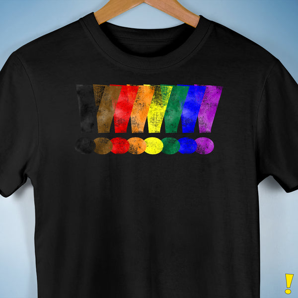Distressed Philly LGBTQ Pride Whee! Exclamation Points Premium Unisex - Black