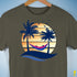 Bisexual Pride Hammock Summer Beach Sunset Premium Unisex T-Shirt - Army