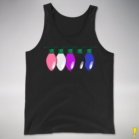 Genderfluid Pride Christmas Lights Premium Tank Top - Black