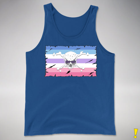Bigender Pride Pirate Flag Premium Tank Top - Royal Blue
