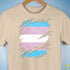 Transgender Pride Flag Ripped Reveal Premium Unisex T-Shirt - Cream