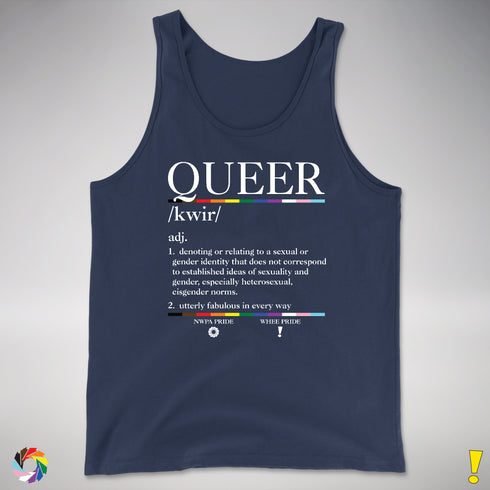 Queer Definition Premium Tank Top - Navy