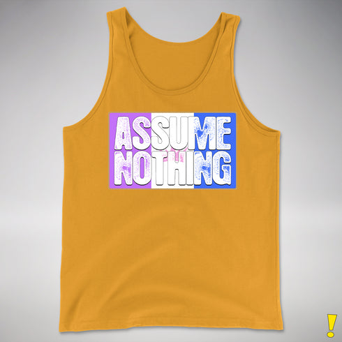 Assume Nothing Drag Pride Flag Premium Tank Top - Gold