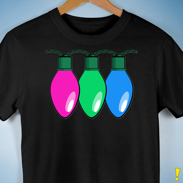 Polysexual Pride Christmas Lights Premium Unisex T-Shirt - Black