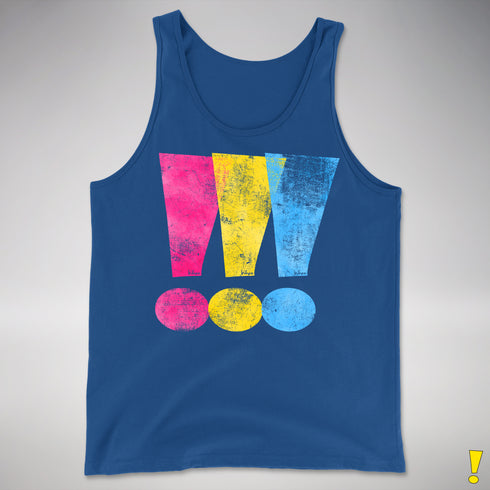 Pansexual Pride Exclamation Points Premium Tank Top - Royal Blue