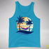 Bisexual Pride Hammock Summer Beach Sunset Premium Tank Top - Neon Blue