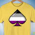 Asexual Pride 8-Bit Pixel Ace of Spades Premium Unisex T-Shirt - Yellow