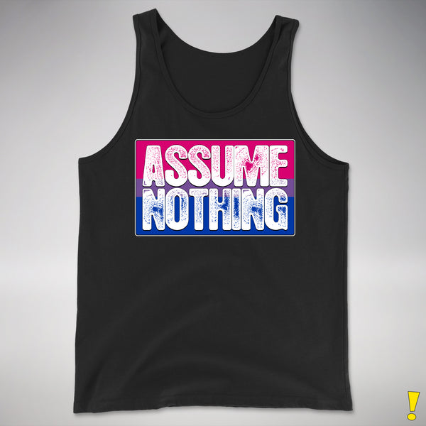 Assume Nothing Bisexual Pride Flag Premium Tank Top - Black