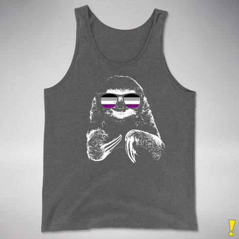 Pride Sloth Asexual Flag Sunglasses Premium Tank Top - Deep Heather