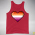 Lesbian Pride Pixel Heart Premium Tank Top - Red
