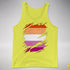 Lesbian Pride Flag Ripped Reveal Premium Tank Top - Neon Yellow