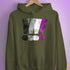 Asexual Pride Exclamation Points Hoodie - Army
