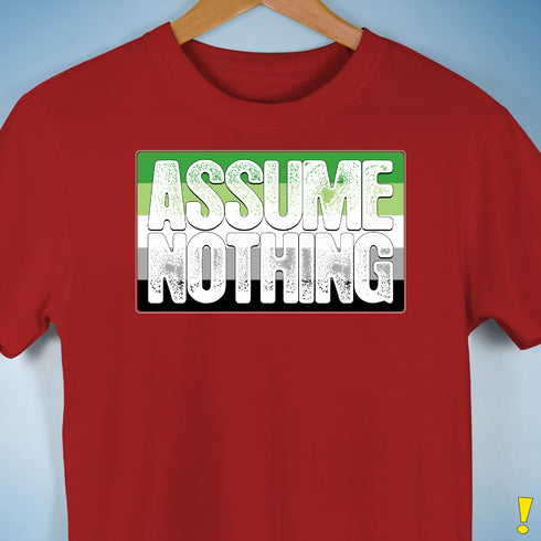 Assume Nothing Aromantic Pride Flag Premium Unisex T-Shirt - Red