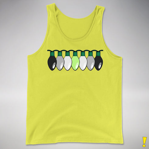 Agender Pride Christmas Lights Premium Tank Top - Neon Yellow