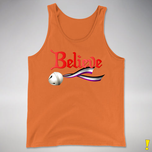 Believe Asexual Pride Jingle Bell Premium Tank Top - Orange
