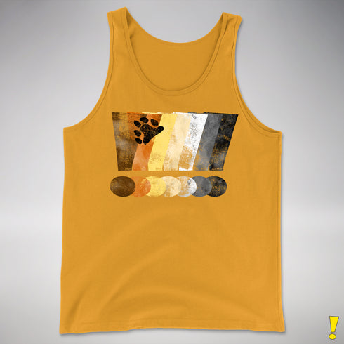 Bear Pride Grunge Exclamation Points Premium Tank Top - Gold