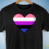 Genderfluid Pride 8-Bit Pixel Heart Premium Unisex T-Shirt - Black