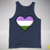 Genderqueer Pride Pixel Heart Premium Tank Top - Navy
