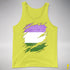 Genderqueer Pride Flag Ripped Reveal Premium Tank Top - Neon Yellow