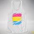 Pansexual Pride Flag Ripped Reveal Racerback Tank - White