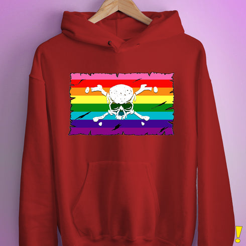 Gilbert Baker LGBTQ Pride Pirate Flag Hoodie - Red