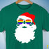 Santa’s LGBTQ Rainbow Pride Flag Shades Premium Unisex T-Shirt - Kelly Green