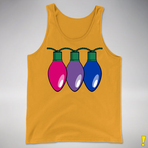 Bisexual Pride Christmas Lights Premium Tank Top - Gold