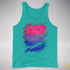 Bisexual Pride Flag Ripped Reveal Premium Tank Top - Teal
