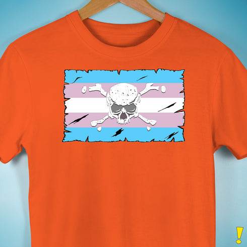 Transgender Pride Pirate Flag Premium Unisex T-Shirt - Orange