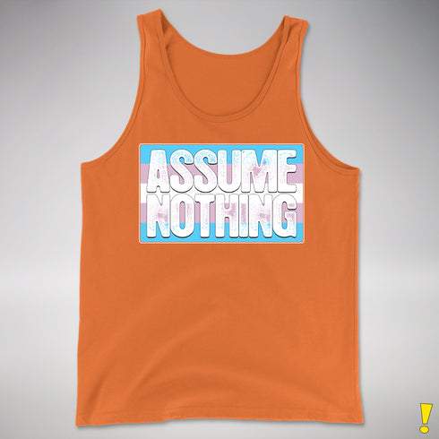Assume Nothing Transgender Pride Flag Premium Tank Top - Orange