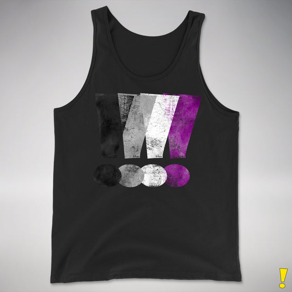 Asexual Pride Exclamation Points Premium Tank Top - Black
