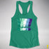 MLM Gay Pride Grunge Exclamation Points Racerback Tank - Kelly Green
