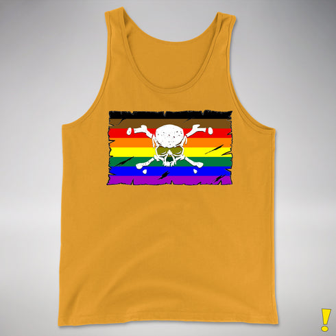 Philly LGBTQ Pride Pirate Flag Premium Tank Top - Gold