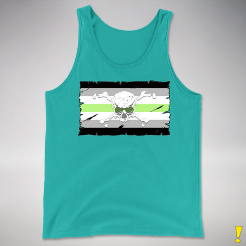 Agender Pride Pirate Flag Premium Tank Top - Teal