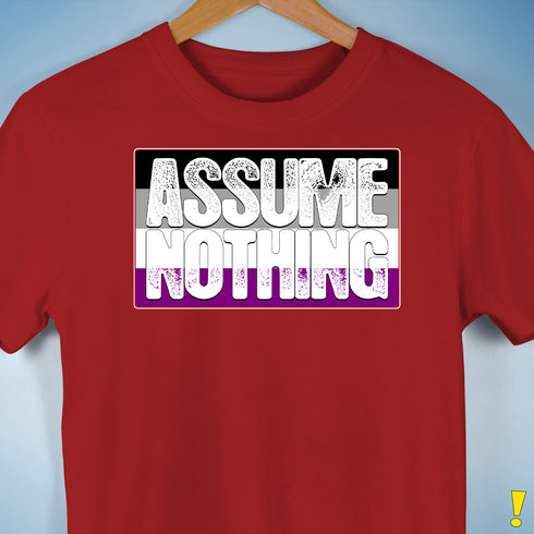 Assume Nothing Asexual Pride Flag Premium Unisex T-Shirt - Red