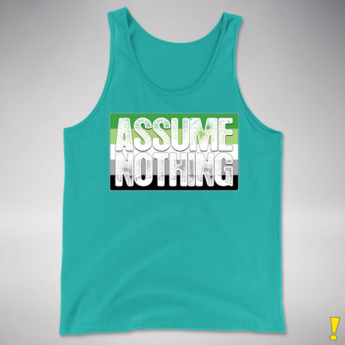 Assume Nothing Aromantic Pride Flag Premium Tank Top - Teal