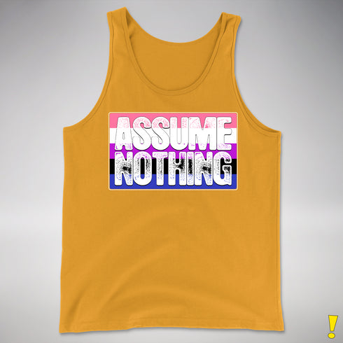 Assume Nothing Genderfluid Pride Flag Premium Tank Top - Gold