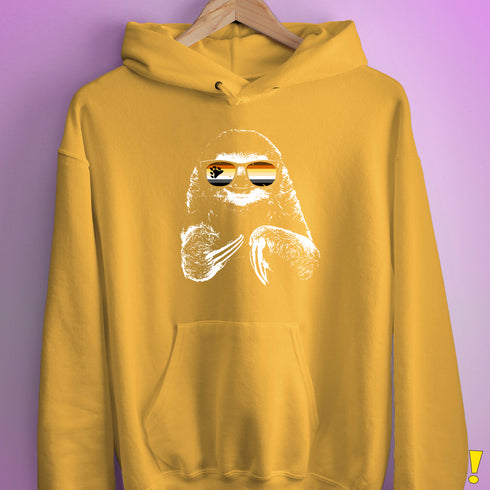 Pride Sloth Bear Pride Flag Sunglasses Hoodie - Mustard