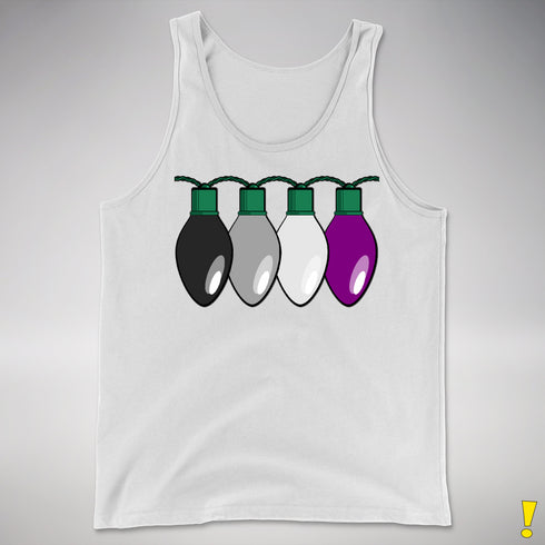 Asexual Pride Christmas Lights Premium Tank Top - White