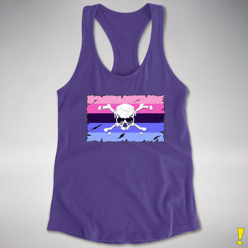 Omnisexual Pride Pirate Flag Racerback Tank - Purple