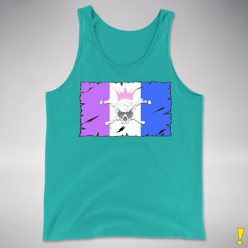 Drag Pride Pirate Flag Premium Tank Top - Teal